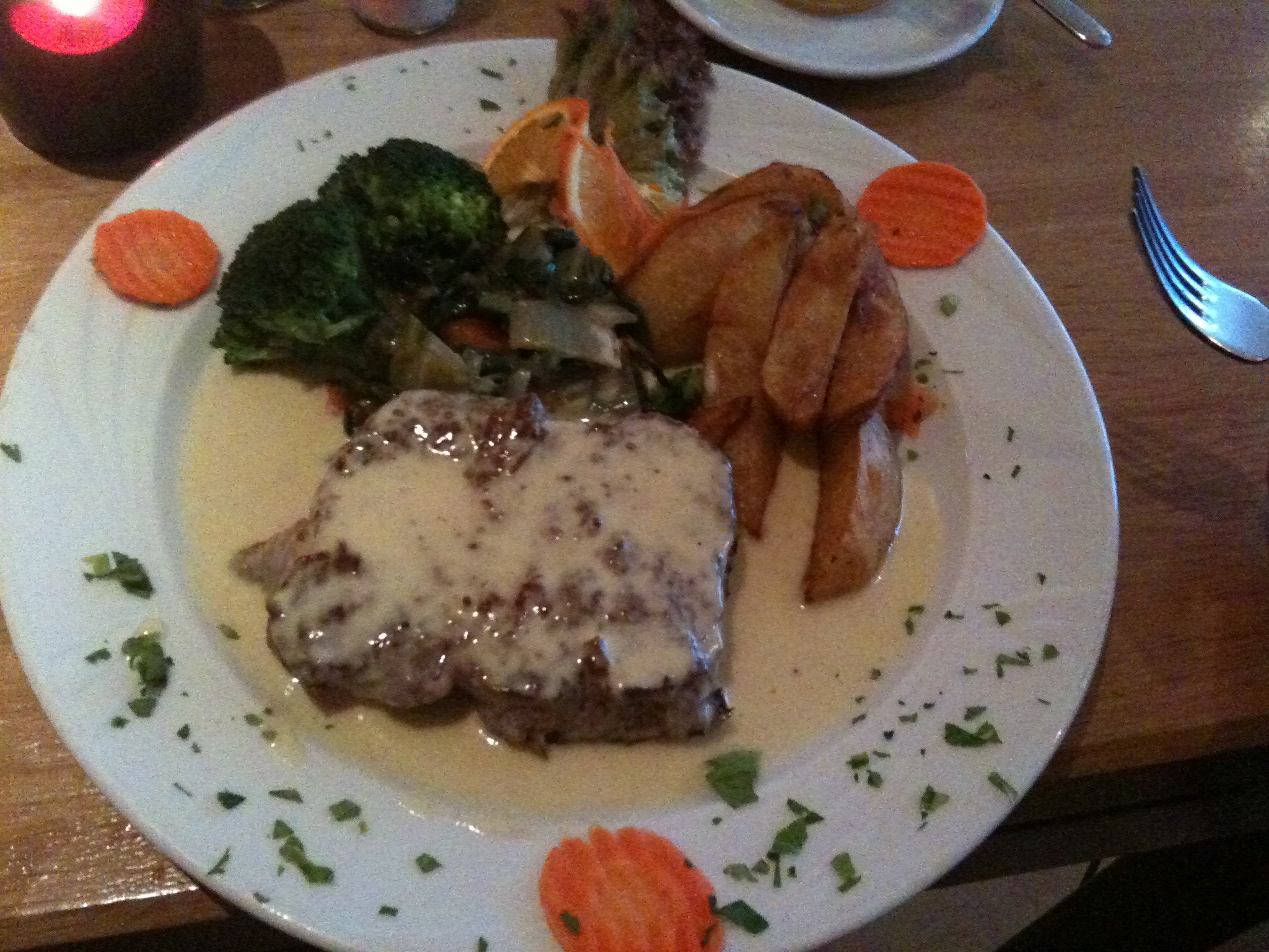 Rumpsteak mit Gorgonzolasauce